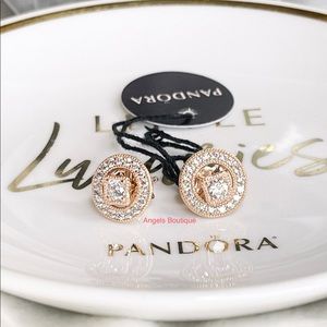 New Pandora Rose Vintage Alure Circle Stud Earrings
